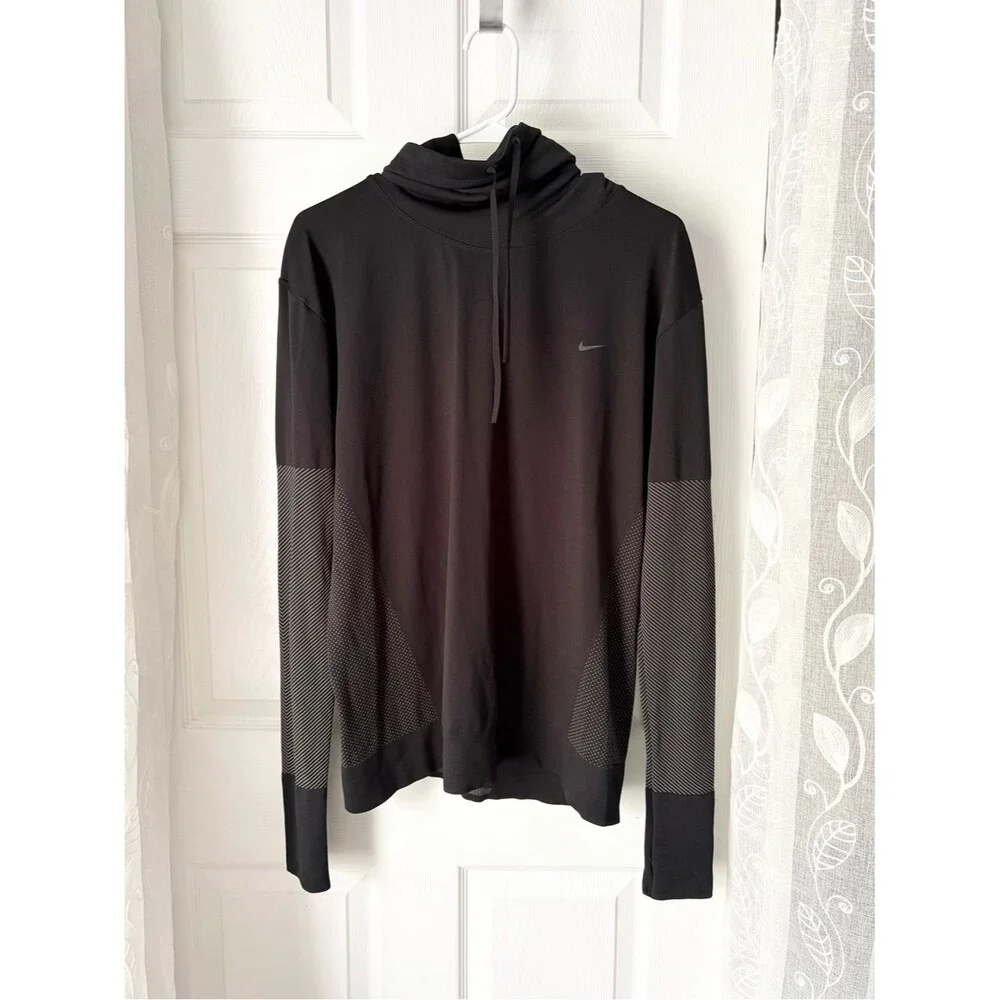Nike Dri-Fit cowl funnel neck pullover sweatshirt textured sleeves men size XL
